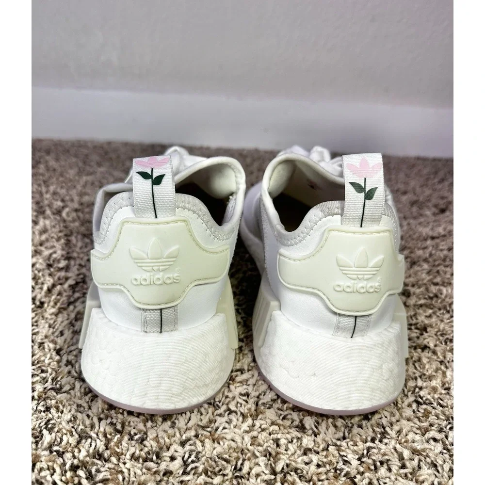 Adidas NMD_R1 Women's Size 7.5 White Grey Pink Rose Shoes Sneakers